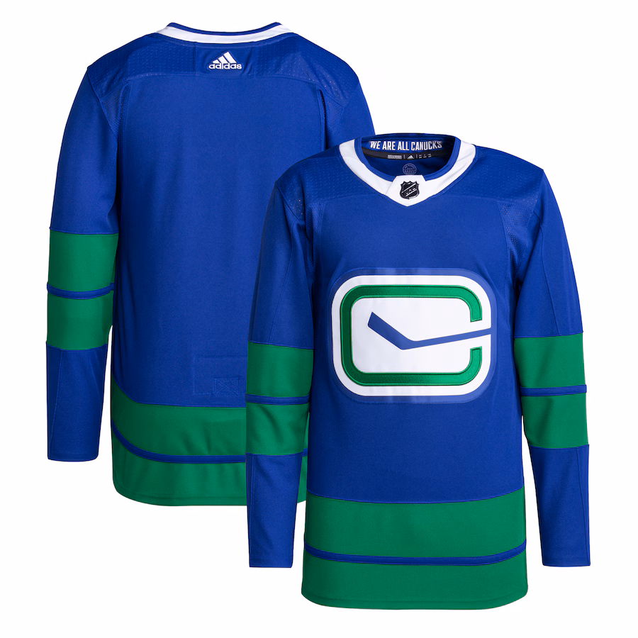 Men's Vancouver Canucks adidas Blue Alternate Primegreen Authentic Blank Jersey