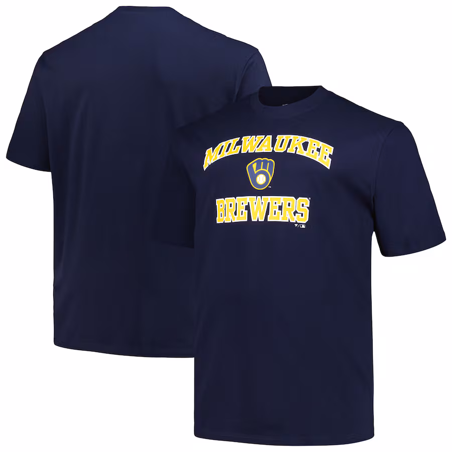 Men's Milwaukee Brewers Profile Navy Big & Tall Heart & Soul T-Shirt