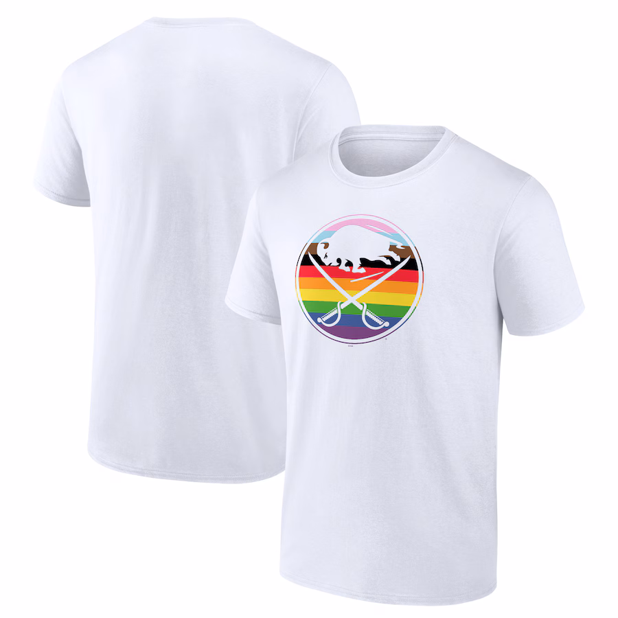 Men's Buffalo Sabres White Team Pride Logo T-Shirt
