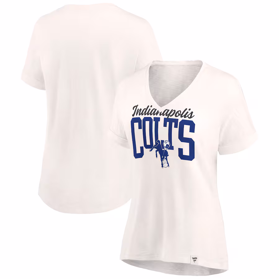 Women's Indianapolis Colts Fanatics Oatmeal Motivating Force Lightweight V-Neck T-Shirt