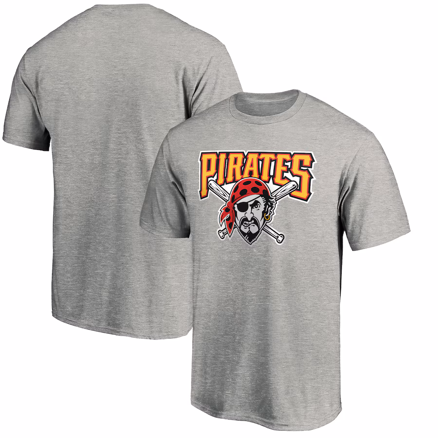 Men's Pittsburgh Pirates Heathered Gray Cooperstown Collection Huntington Logo T-Shirt