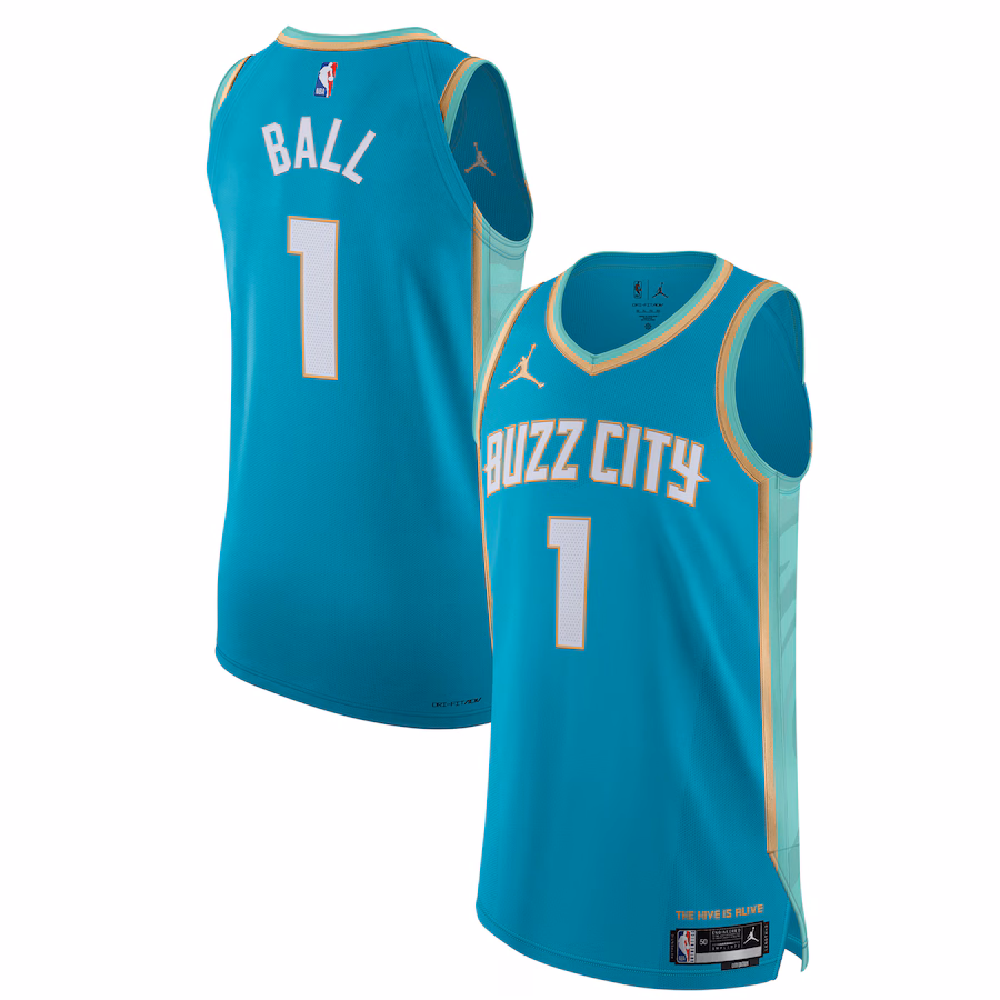 Men's Charlotte Hornets LaMelo Ball Jordan Brand Teal  Authentic Jersey - City Edition