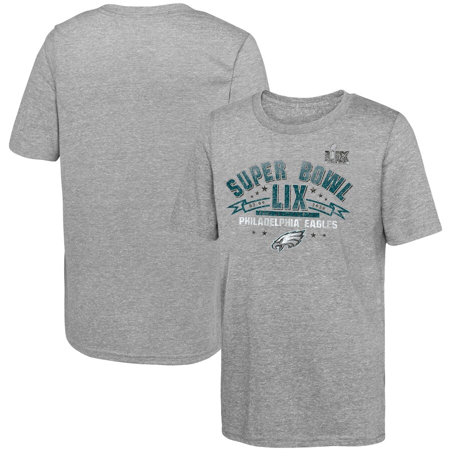 Youth Philadelphia Eagles Fanatics Heather Gray Super Bowl LIX Made It T-Shirt