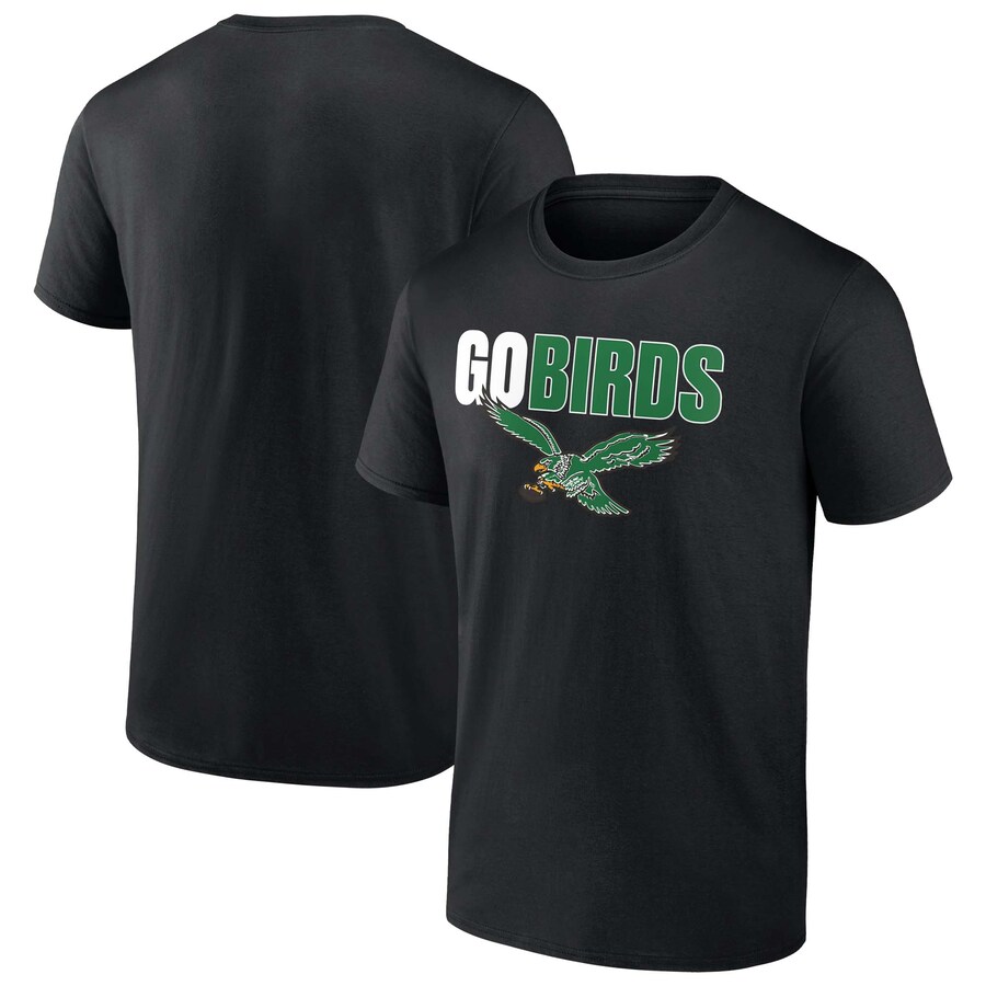 Men's Philadelphia Eagles  Fanatics Black Go Birds T-Shirt