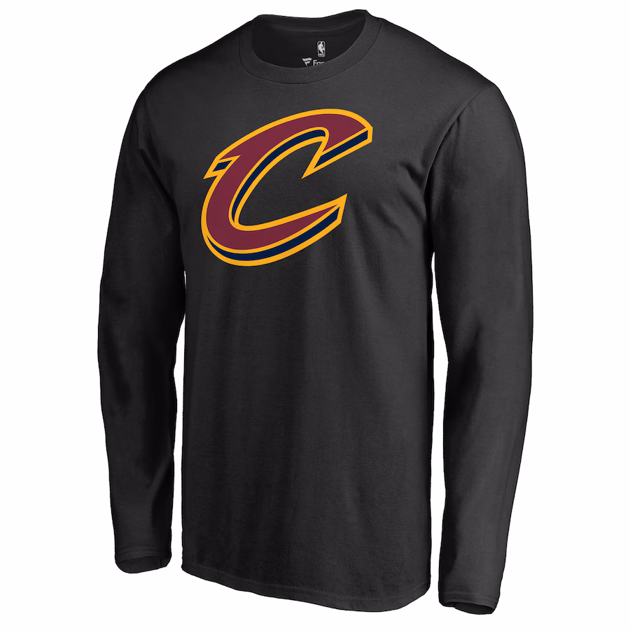 Men's Cleveland Cavaliers Black Secondary Logo Long Sleeve T-Shirt