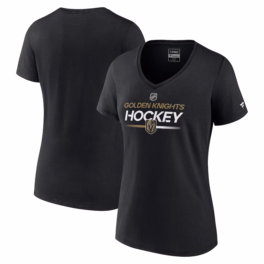 Women's Vegas Golden Knights Fanatics Black Authentic Pro V-Neck T-Shirt