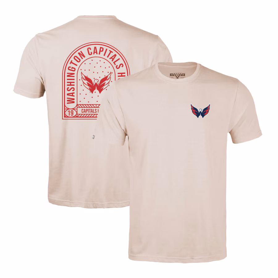 Men's Washington Capitals Levelwear Khaki Richmond Stained Glass T-Shirt