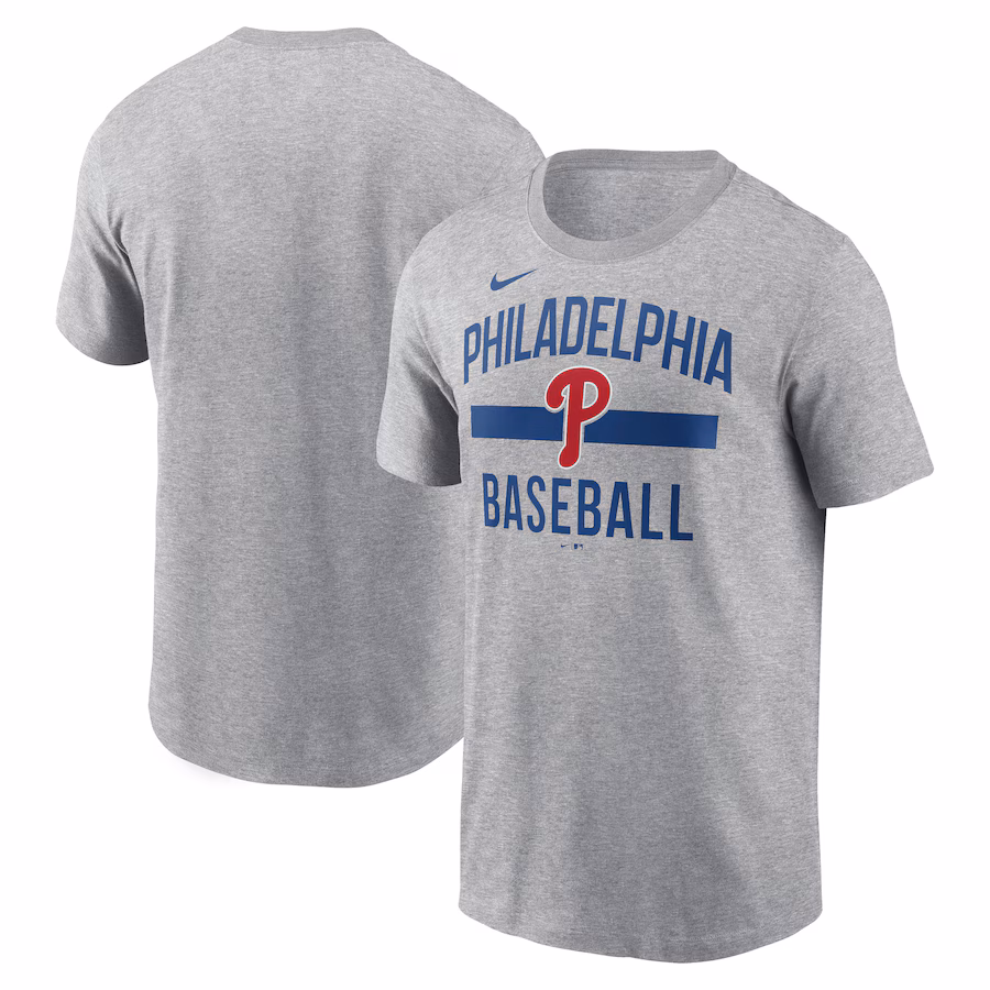 Men's Philadelphia Phillies Nike Heather Gray Arched T-Shirt