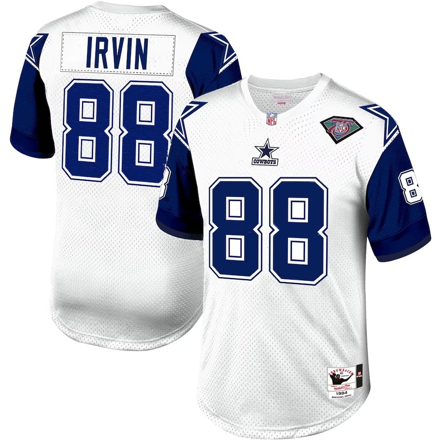 Men's Dallas Cowboys 1994 Michael Irvin Mitchell & Ness White Authentic Throwback Retired Player Jersey
