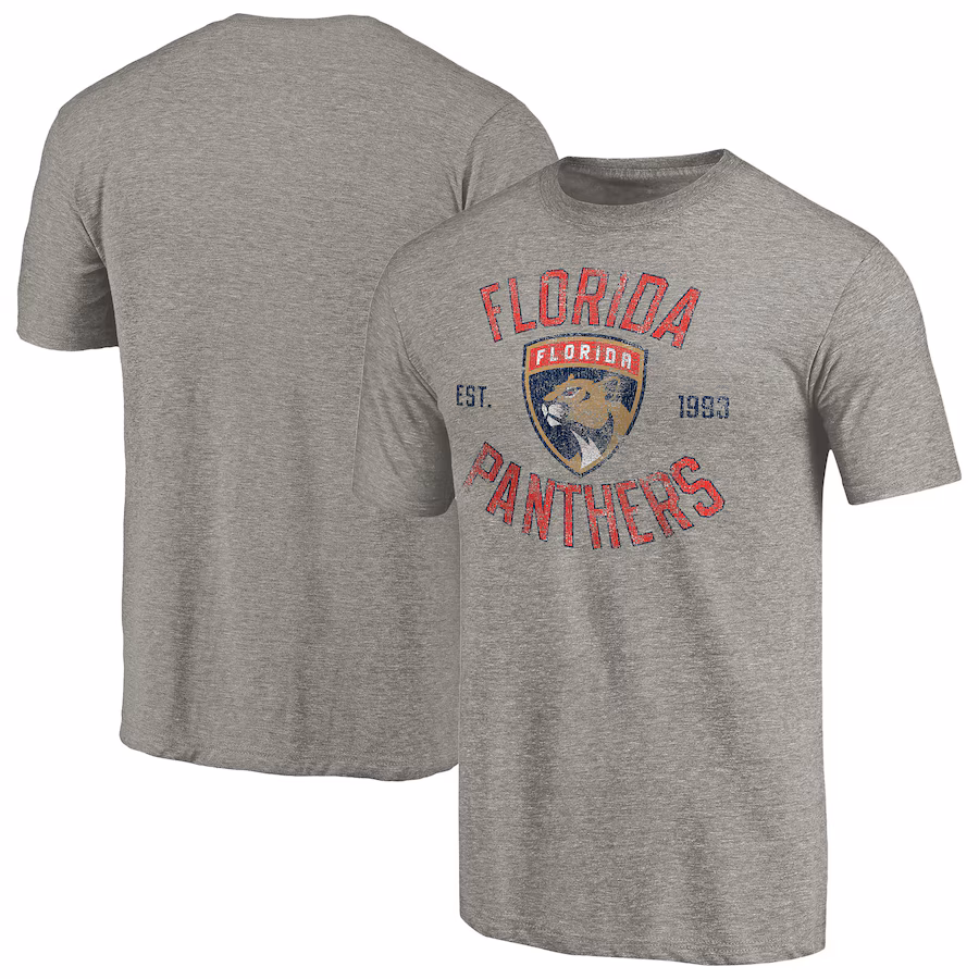 Men's Florida Panthers Ash Heritage Tri-Blend T-Shirt