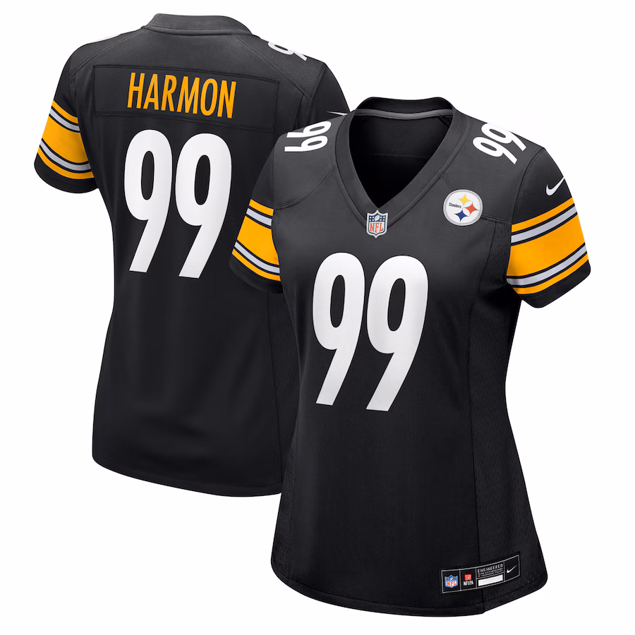 Women's Pittsburgh Steelers Derrick Harmon Nike Black Team Game Jersey