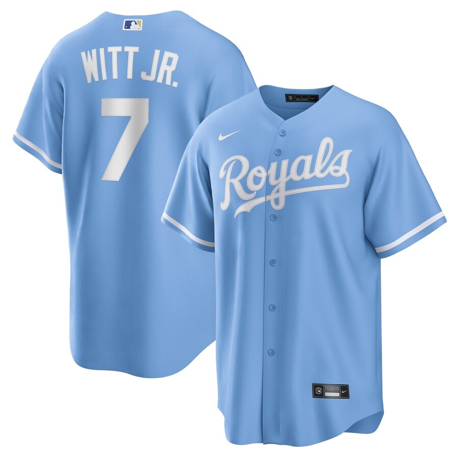 Men's Kansas City Royals Bobby Witt Jr. Nike Light Blue Alternate Replica Jersey