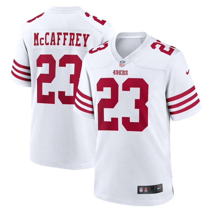 Men's San Francisco 49ers Christian McCaffrey Nike White Vapor F.U.S.E. Stitched Limited Jersey