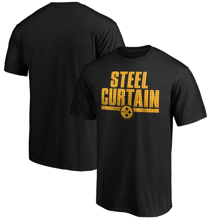 Men's Pittsburgh Steelers  Black Hometown Collection Steel Curtain T-Shirt