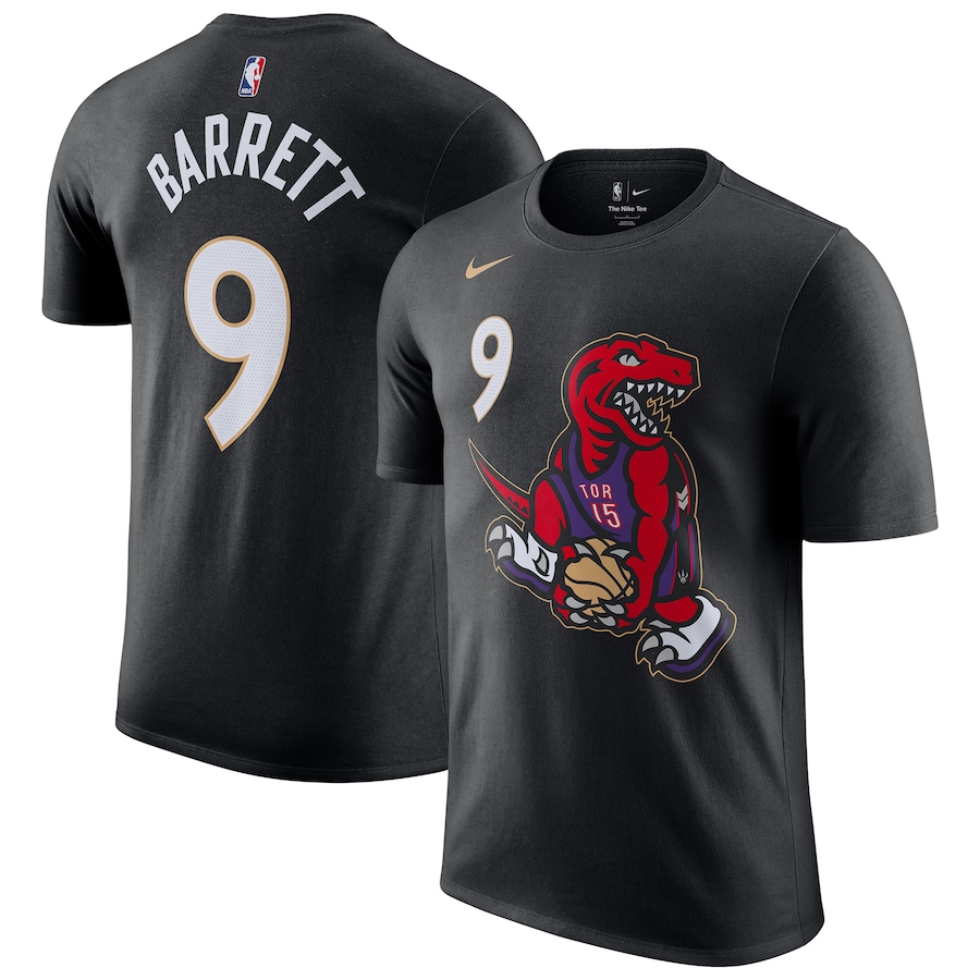 Men's Toronto Raptors RJ Barrett Nike Black 2024/25 City Edition Name & Number T-Shirt