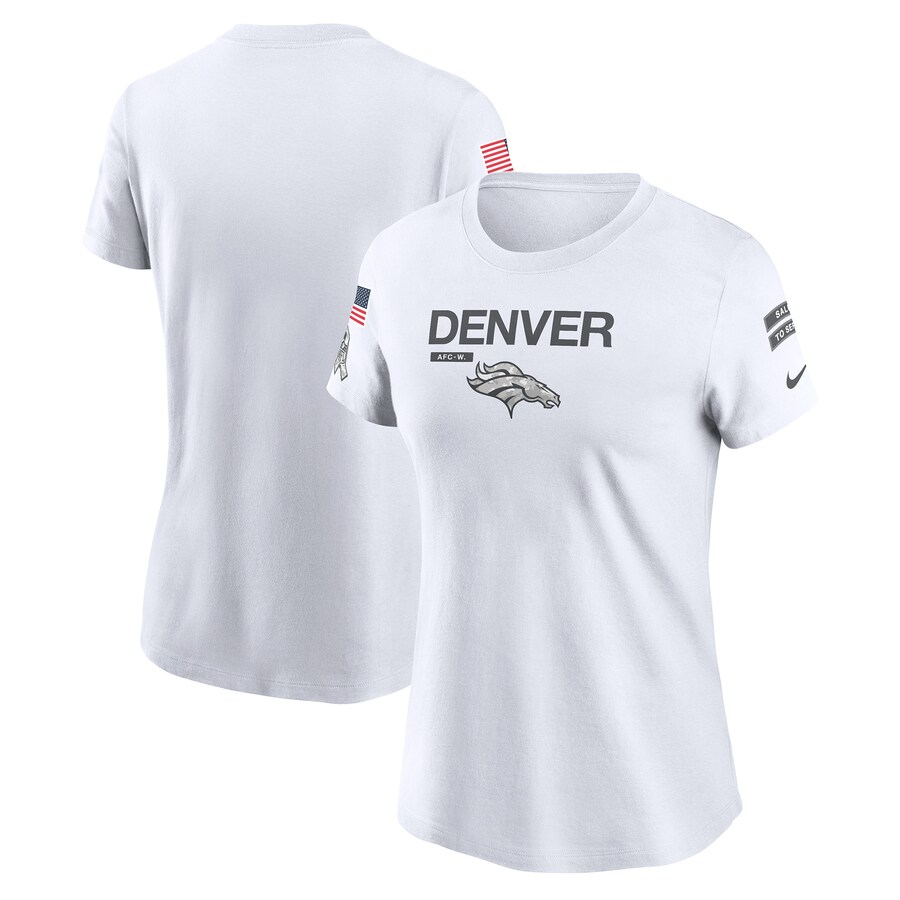 Women's Denver Broncos  Nike White 2024 Salute To Service Legend Performance T-Shirt