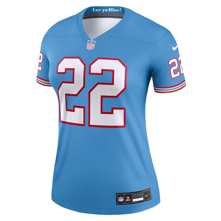 Women's Tennessee Titans Derrick Henry Nike Light Blue Oilers Throwback Legend Jersey