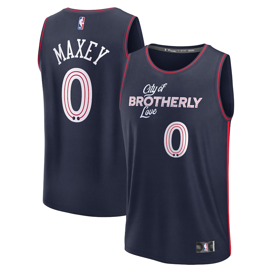 Men's Philadelphia 76ers Tyrese Maxey Fanatics Navy Fast Break Jersey - City Edition