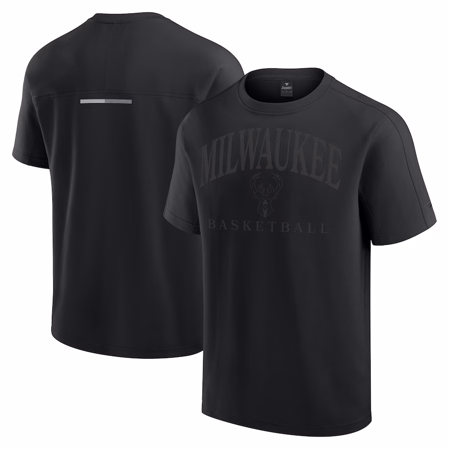 Men's Milwaukee Bucks Fanatics Black Flex Tri-Blend T-Shirt