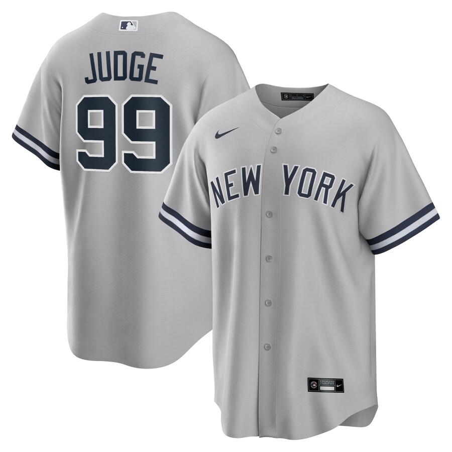 Men's New York Yankees Aaron Judge Nike Gray Road Replica Player Name Jersey