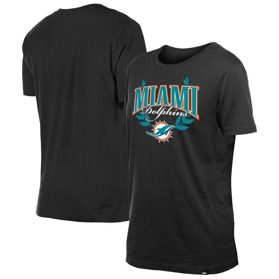 Women's Miami Dolphins New Era Black 2025 NFL Draft T-Shirt