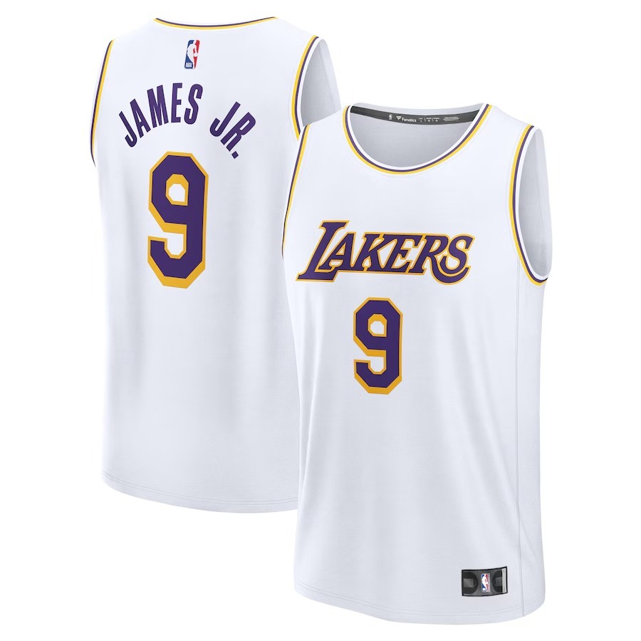 Youth Los Angeles Lakers Bronny James Fanatics White Fast Break Replica Player Jersey - Association Edition