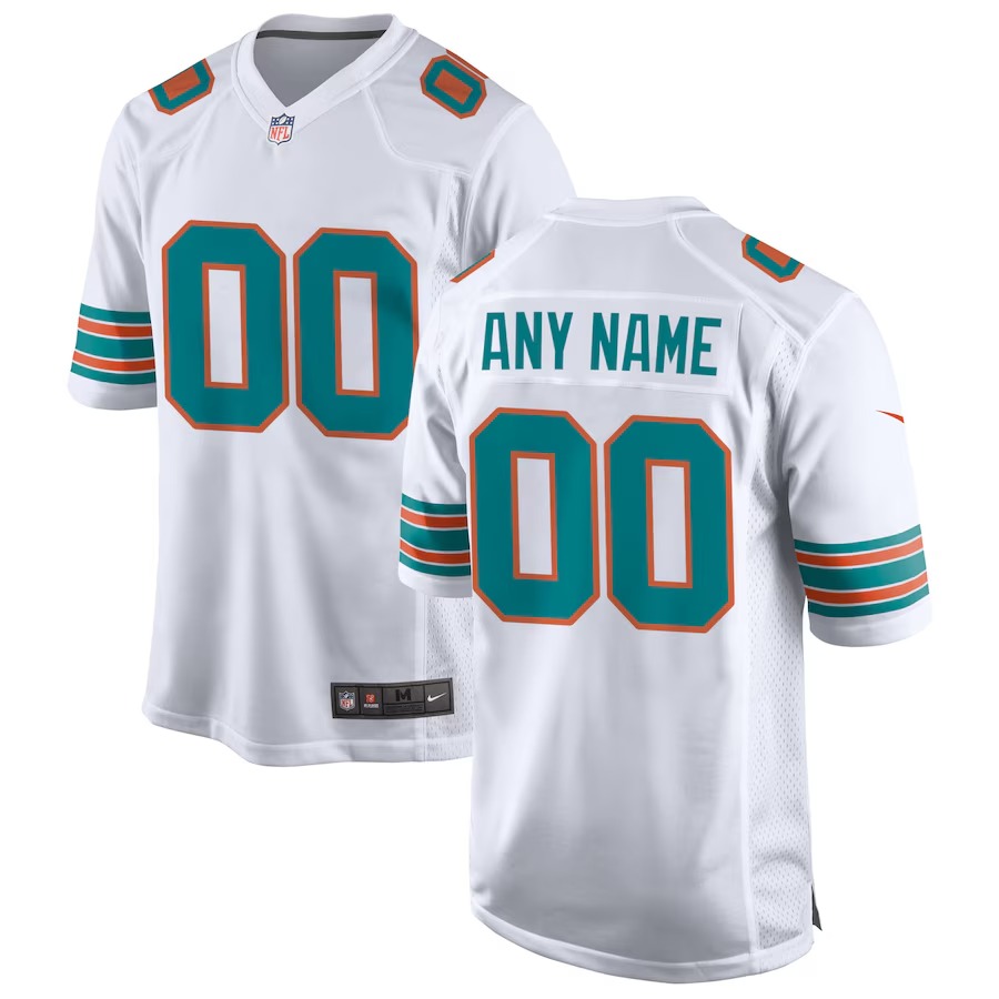 Men's Miami Dolphins Nike White Alternate Custom Game Jersey