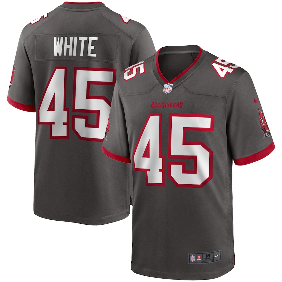 Men's Tampa Bay Buccaneers Devin White Nike Pewter Alternate Game Jersey