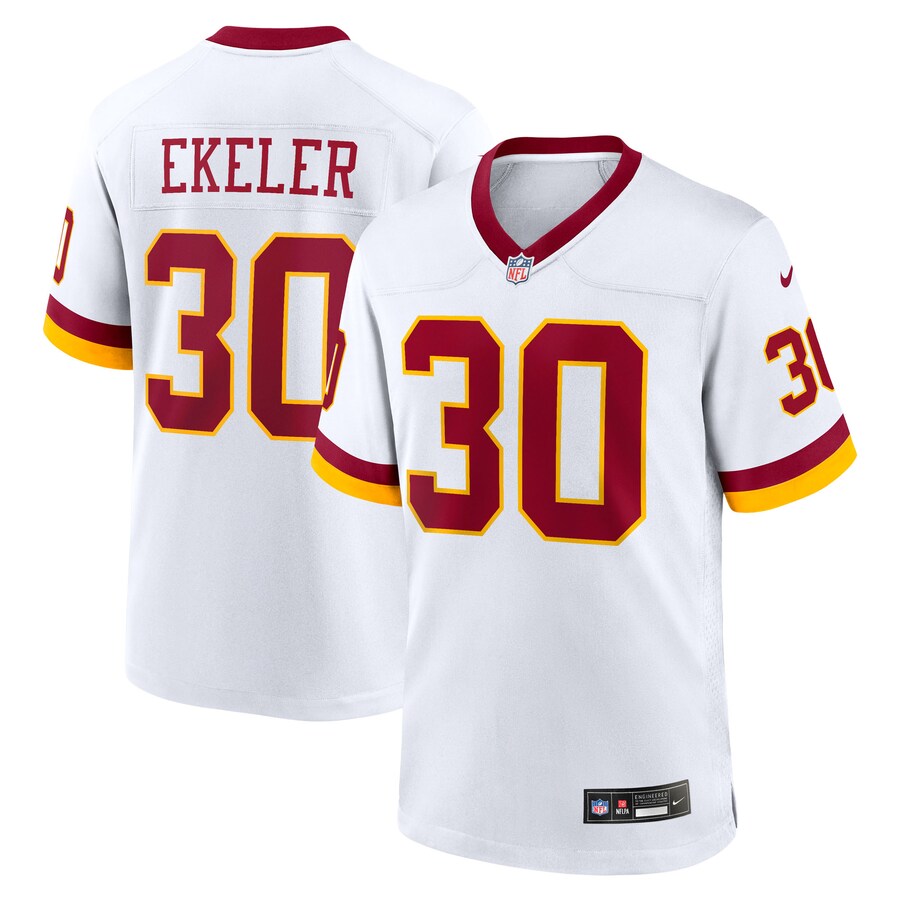 Men's Washington Commanders Austin Ekeler Nike White Game Super Bowl Era Jersey