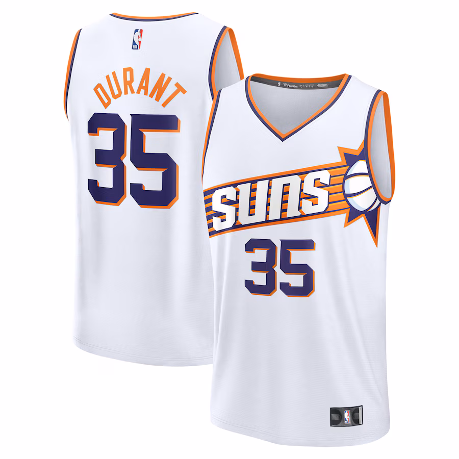 Youth Phoenix Suns Kevin Durant Fanatics White Fast Break Replica Player Jersey - Association Edition