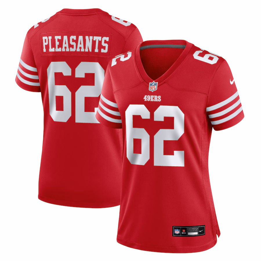 Women's San Francisco 49ers Austen Pleasants Nike Scarlet Team Game Jersey