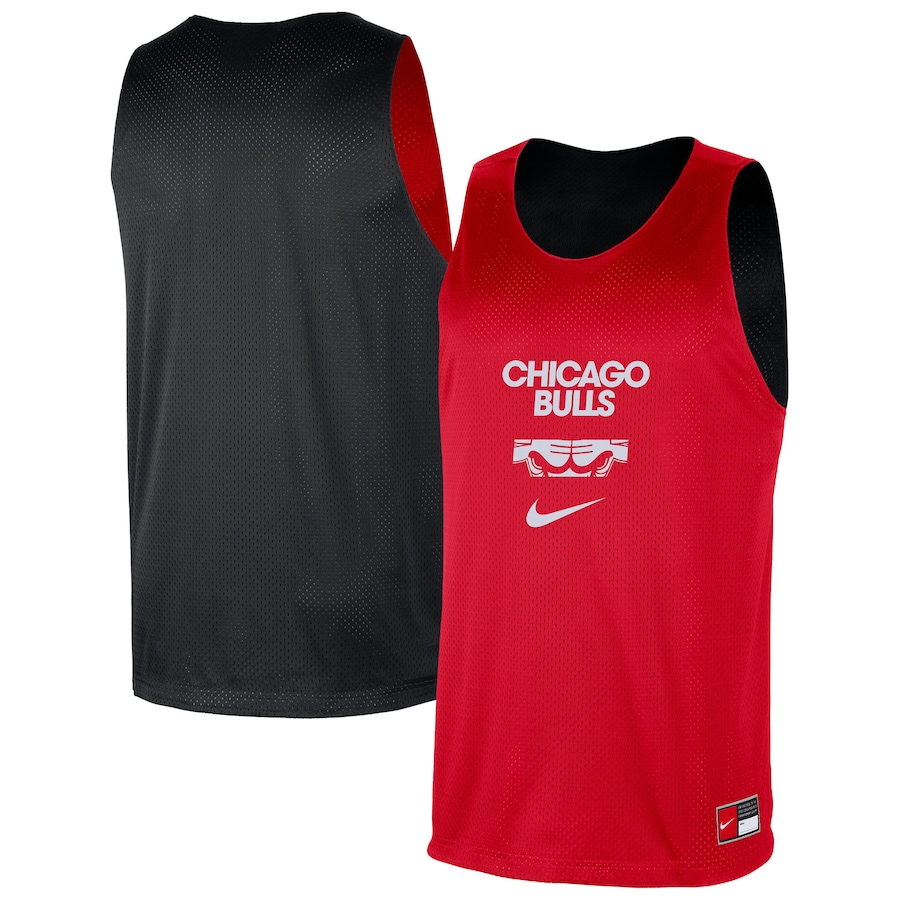 Men's Chicago Bulls Nike Red/Black Courtside Reversible Mesh Practice Jersey