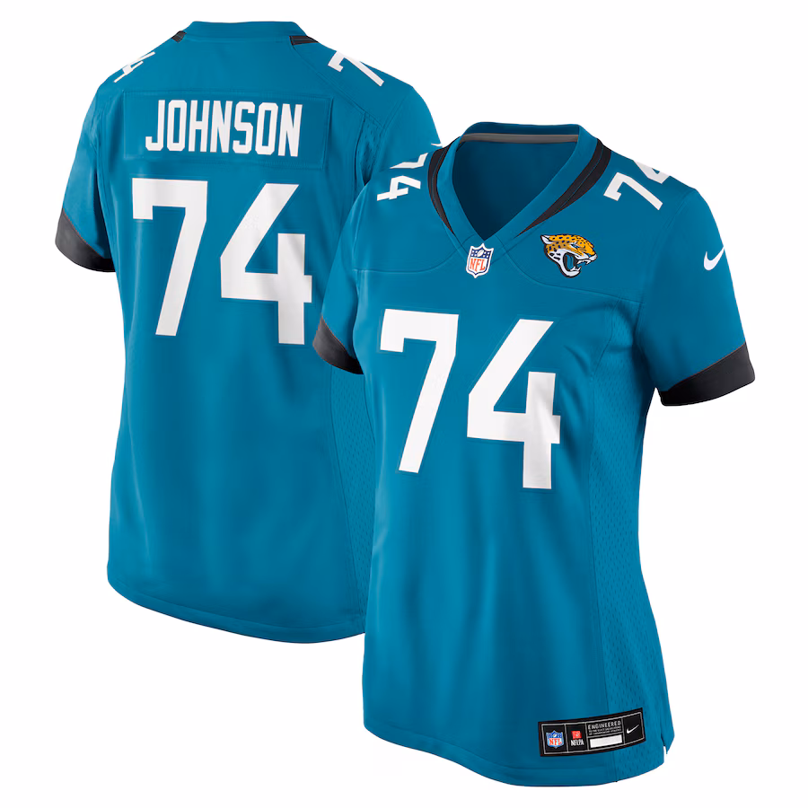 Women's Jacksonville Jaguars Fred Johnson Nike Teal Team Game Jersey