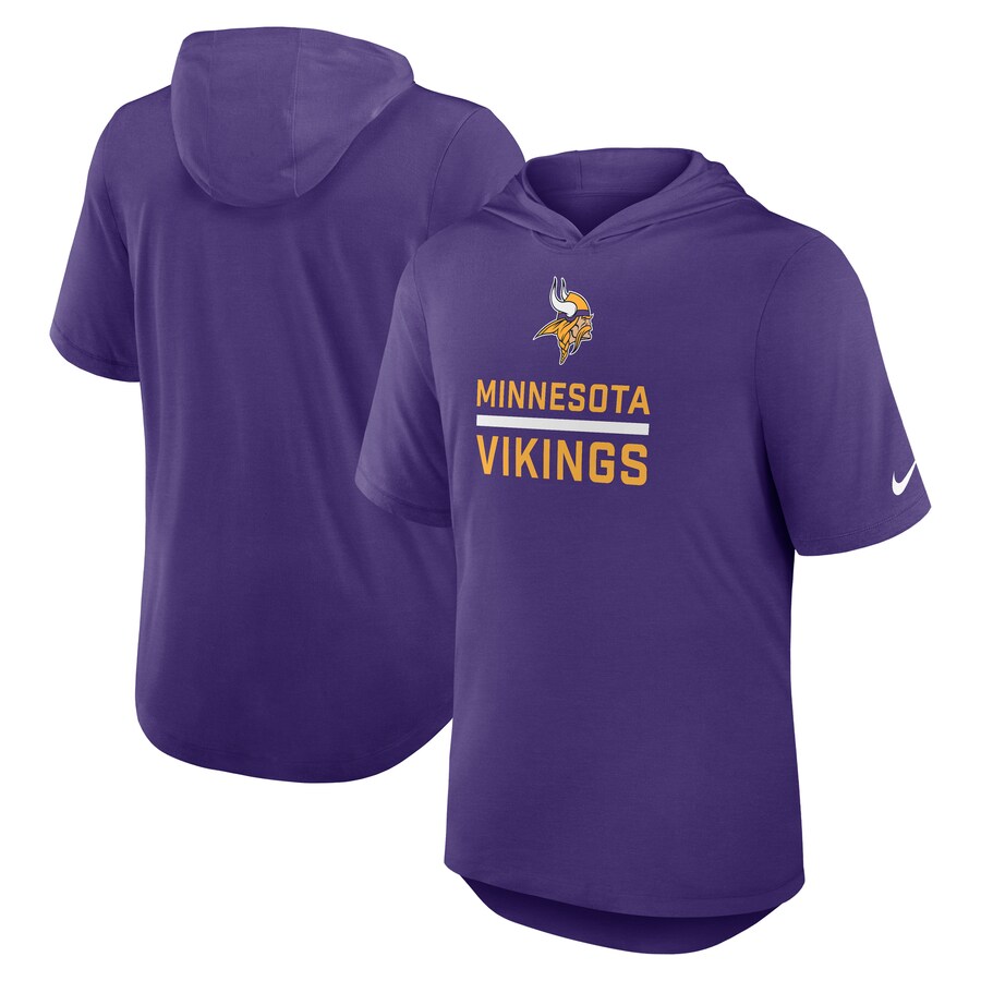Men's Minnesota Vikings Nike Purple Lockup Tri-Blend Hoodie T-Shirt