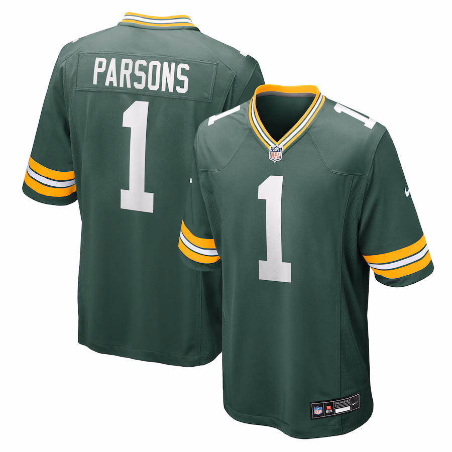 Men's Green Bay Packers Micah Parsons Nike Green Game Player Jersey