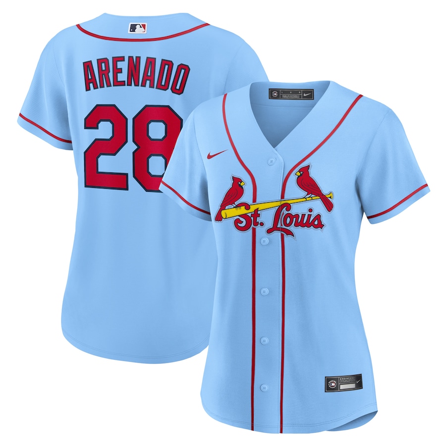 Women's St. Louis Cardinals Nolan Arenado Nike Light Blue Alternate Replica Player Jersey