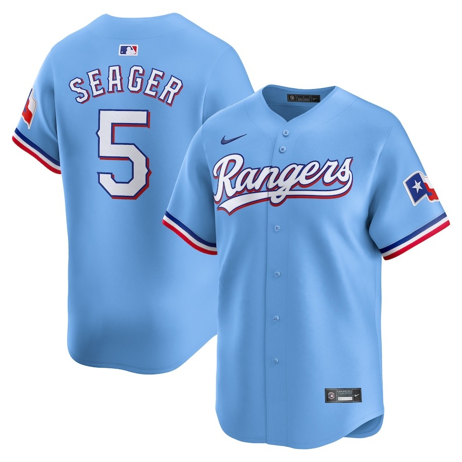 Men's Texas Rangers Corey Seager Nike Light Blue Alternate Limited Player Jersey