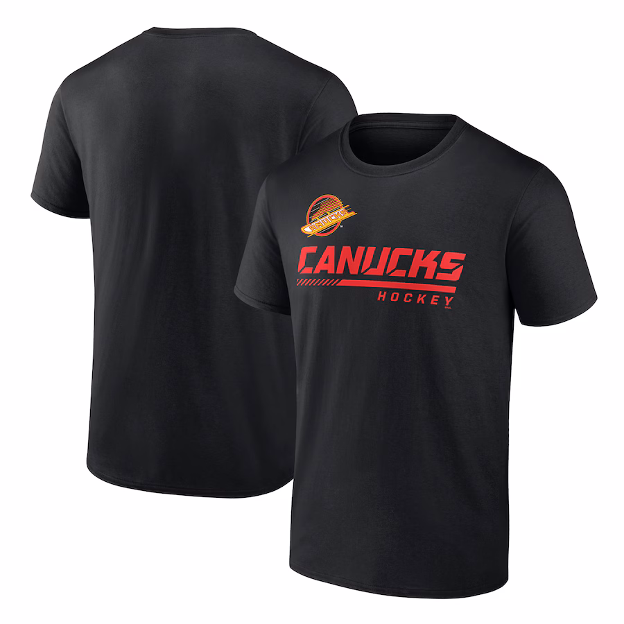 Men's Vancouver Canucks Black Canucks Black Skate T-Shirt