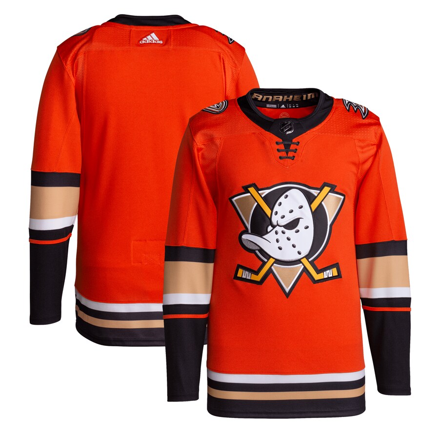 Men's Anaheim Ducks adidas Orange Alternate Primegreen Authentic Pro Blank Jersey