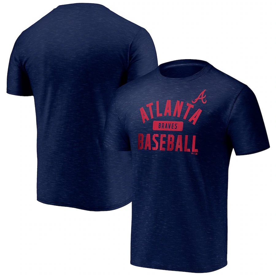 Men's Atlanta Braves Fanatics Navy Primary Pill Space Dye T-Shirt