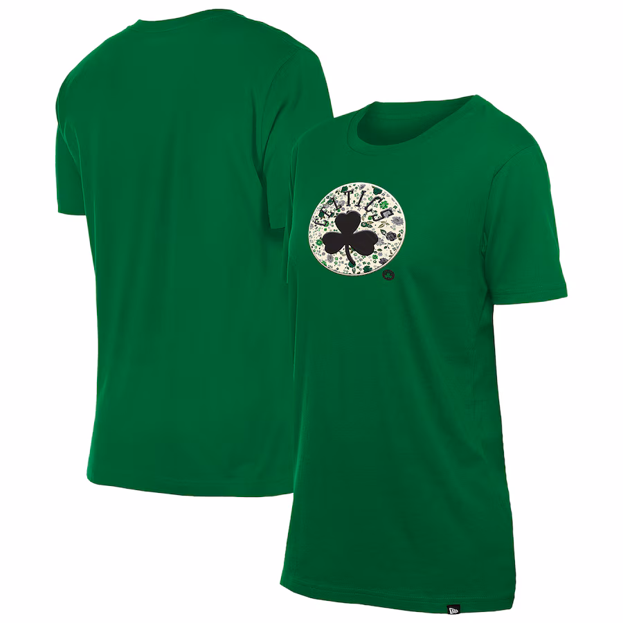 Women's Boston Celtics New Era Kelly Green Glam Game Flower T-Shirt