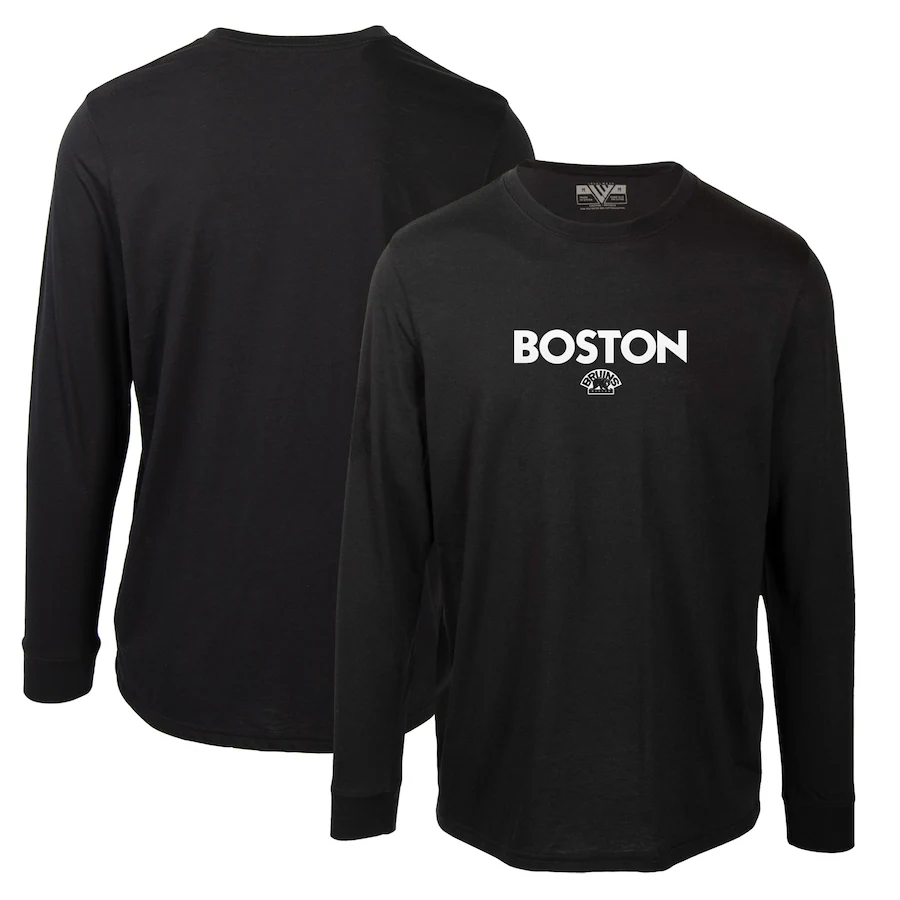 Men's Boston Bruins Levelwear Black Oscar City Capsule Long Sleeve T-Shirt
