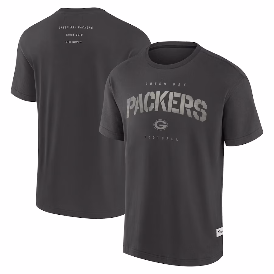 Men's Green Bay Packers Fanatics Charcoal Elements Weathered Tonal Future Ground T-Shirt