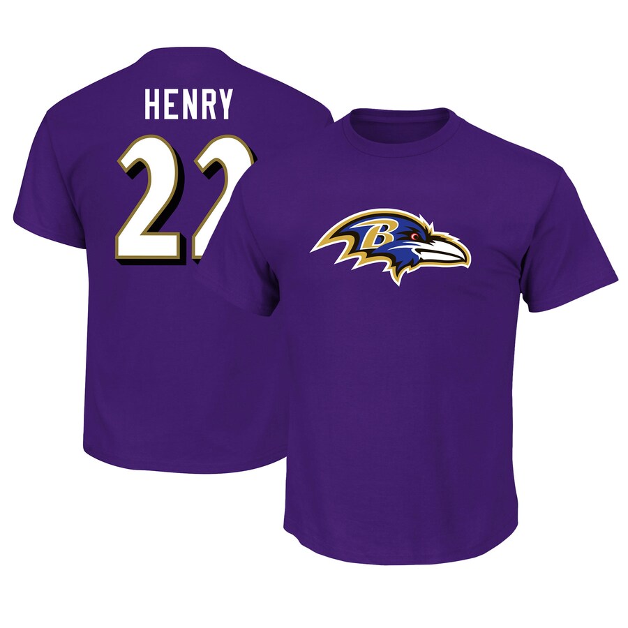 Men's Baltimore Ravens Derrick Henry Fanatics Purple Big & Tall Name & Number T-Shirt