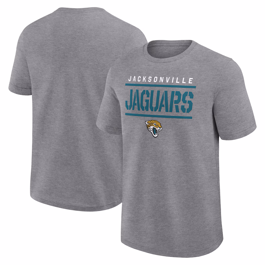 Men's Jacksonville Jaguars Fanatics Heather Gray Big & Tall Top Notch T-Shirt