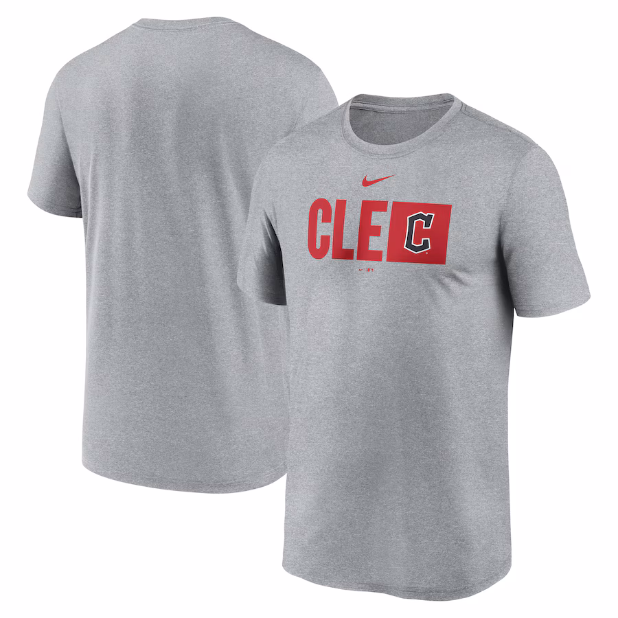 Men's Cleveland Guardians Nike Heather Gray Tricode Legend T-Shirt