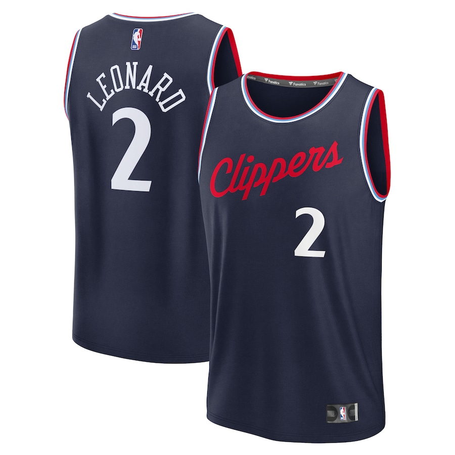 Men's LA Clippers Kawhi Leonard Fanatics Navy Fast Break Icon Jersey
