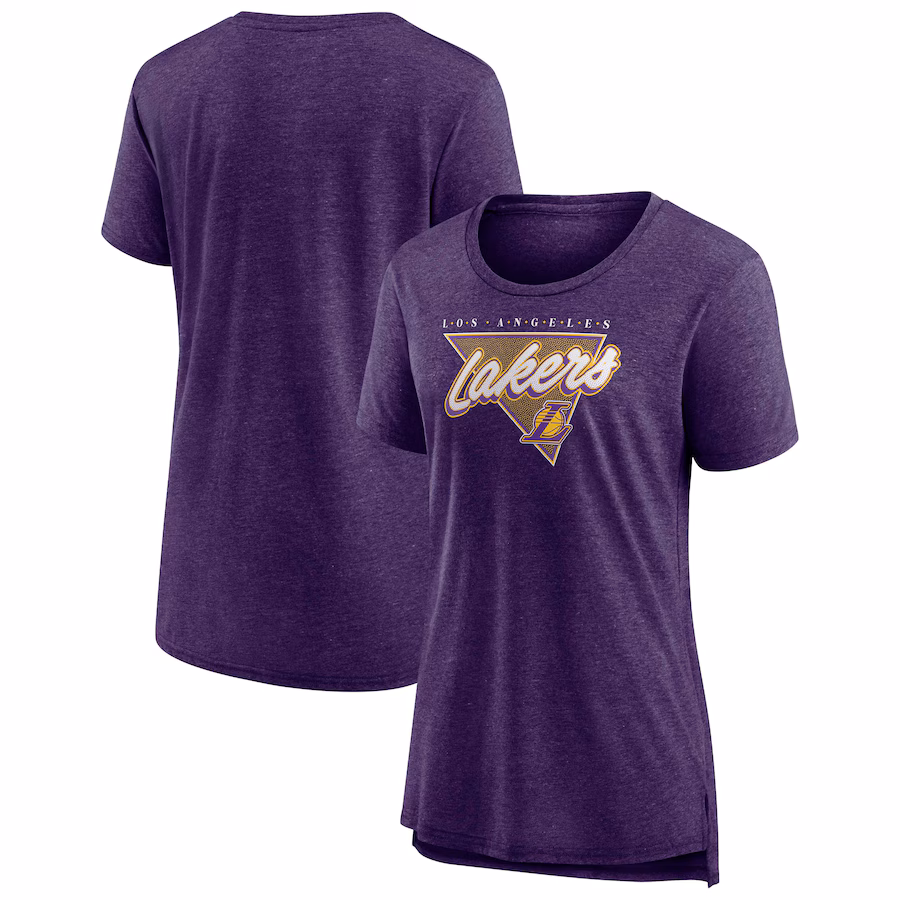 Women's Los Angeles Lakers Fanatics Heathered Purple True Classics Tri-Blend T-Shirt