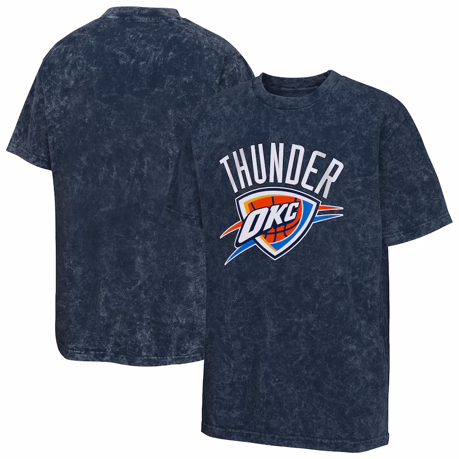 Youth Oklahoma City Thunder  Navy Rugged Defense T-Shirt