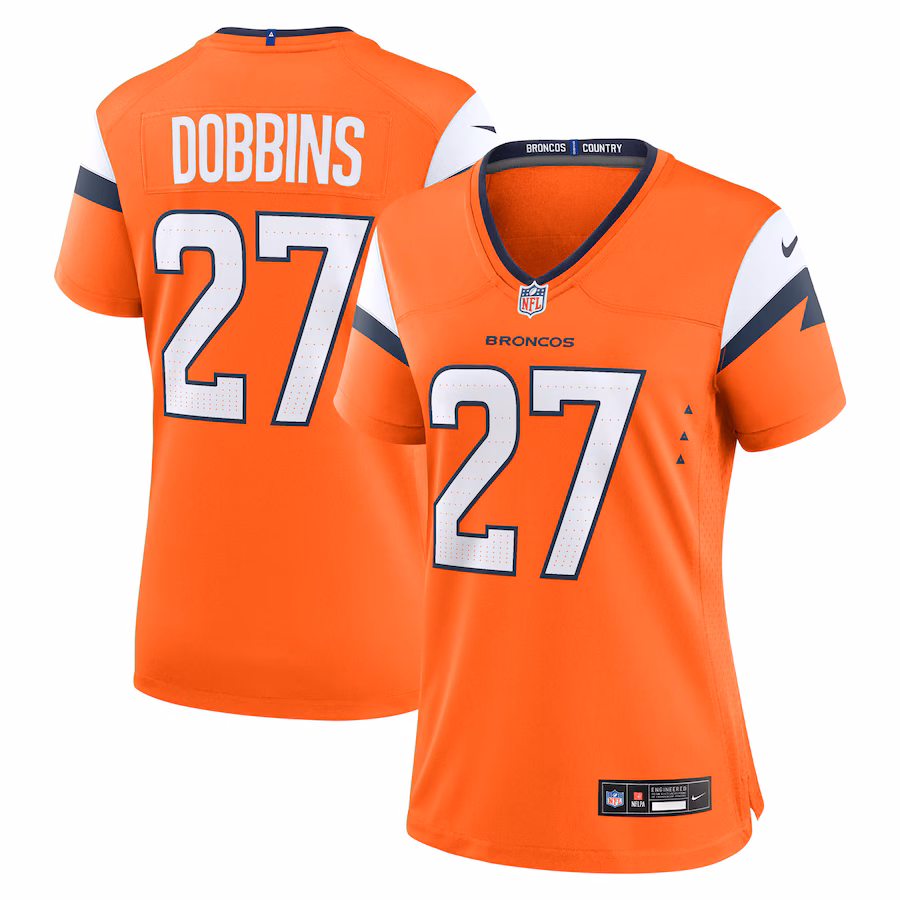 Women's Denver Broncos J.K. Dobbins Nike Orange Team Game Jersey